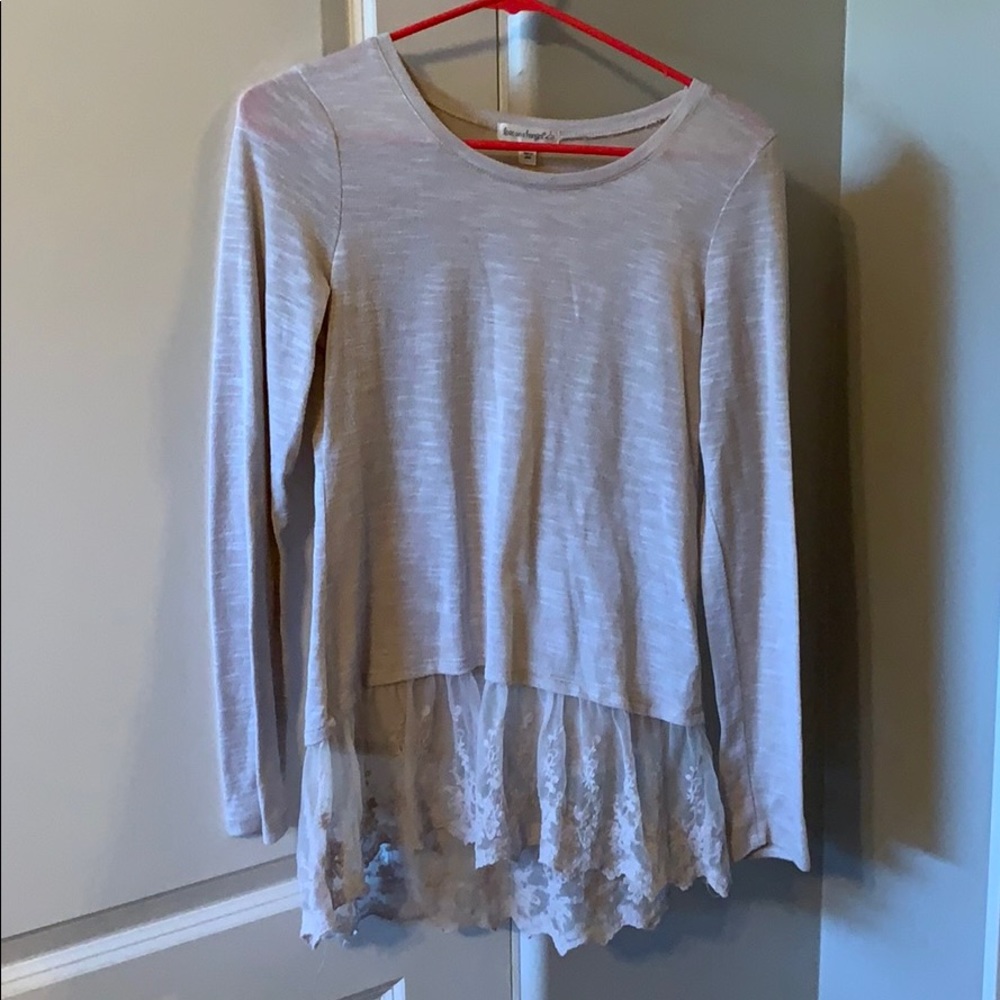 Cream blouse with lace